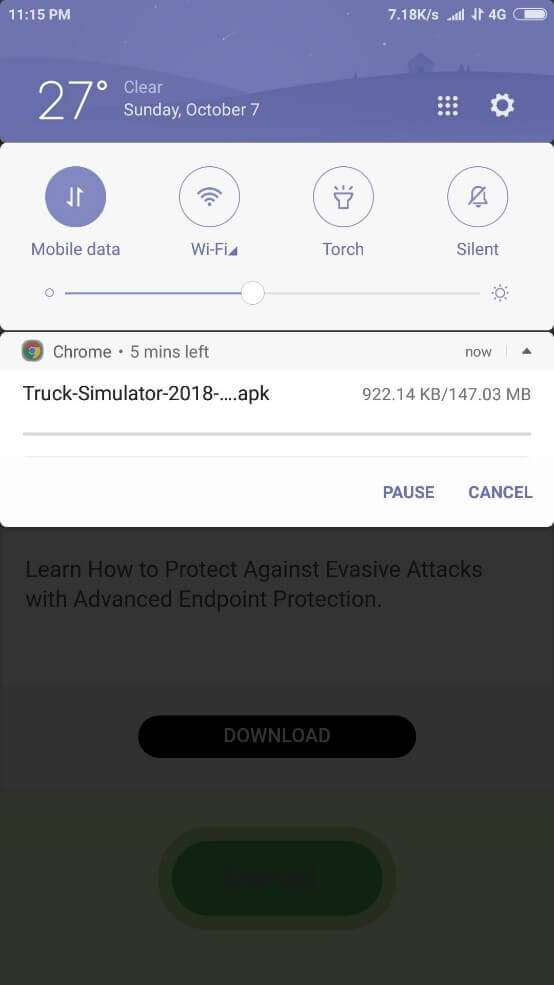 downloading started