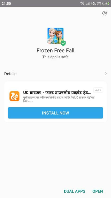Frozen Free Fall Mod Apk installed