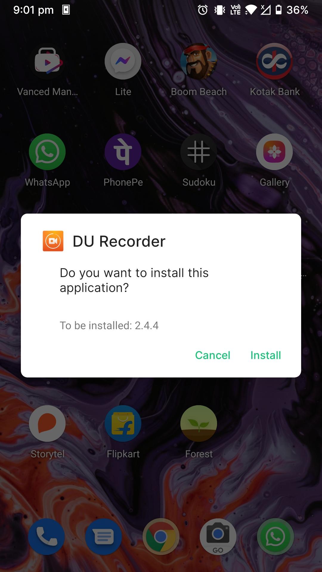 click on install