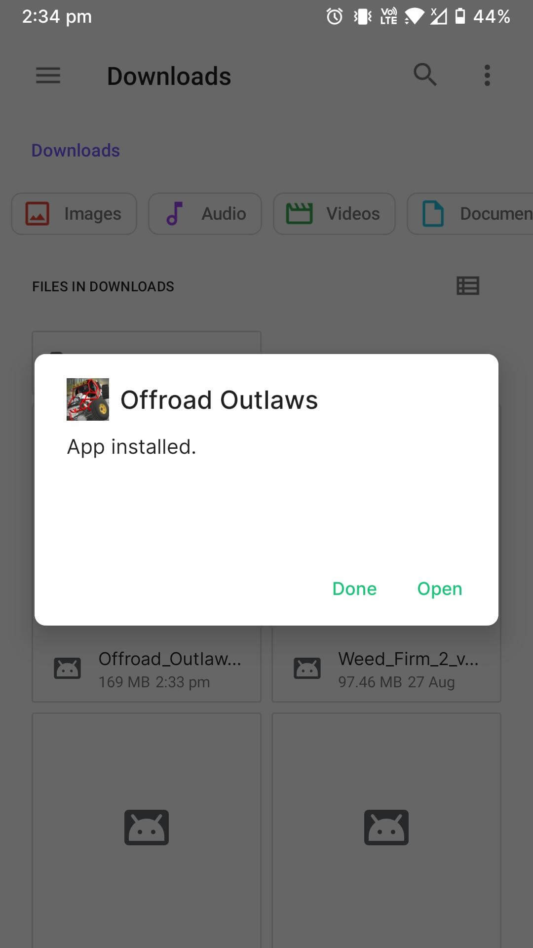 offroad outlaws mod apk installed