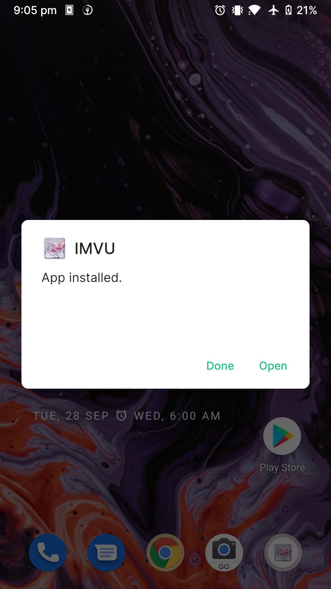 IMVU APK installed
