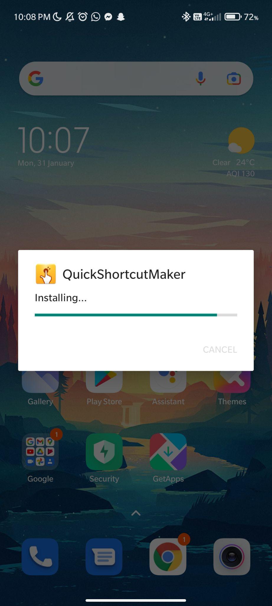 quickshortcutmaker apk installing