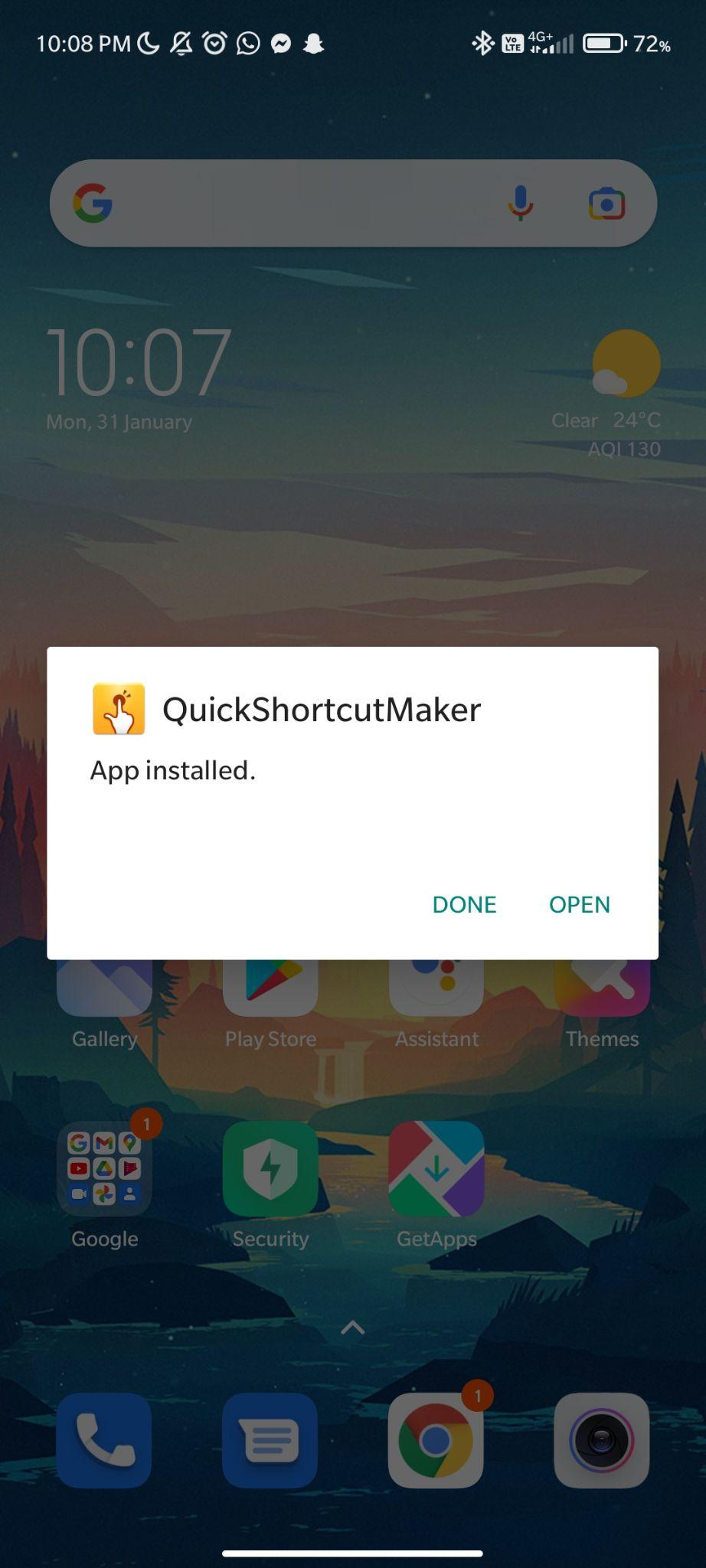 quickshortcutmaker apk installed