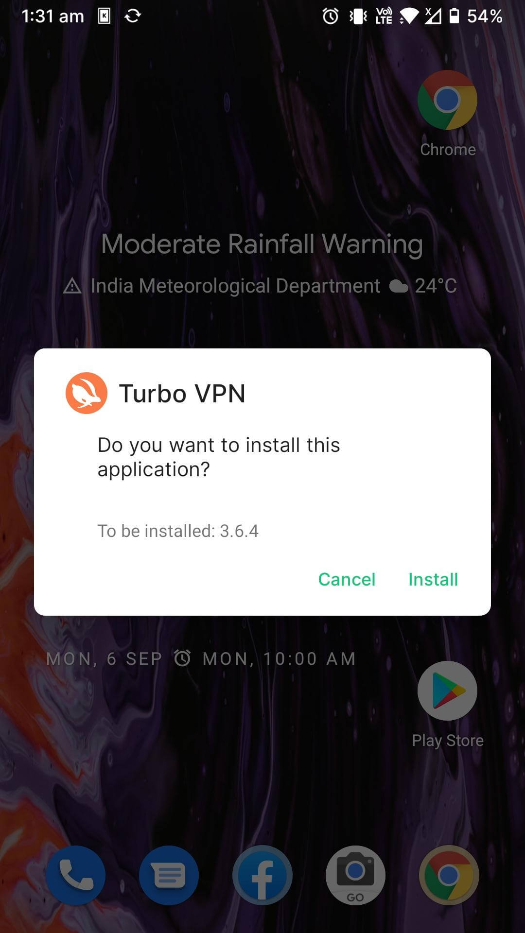click on install
