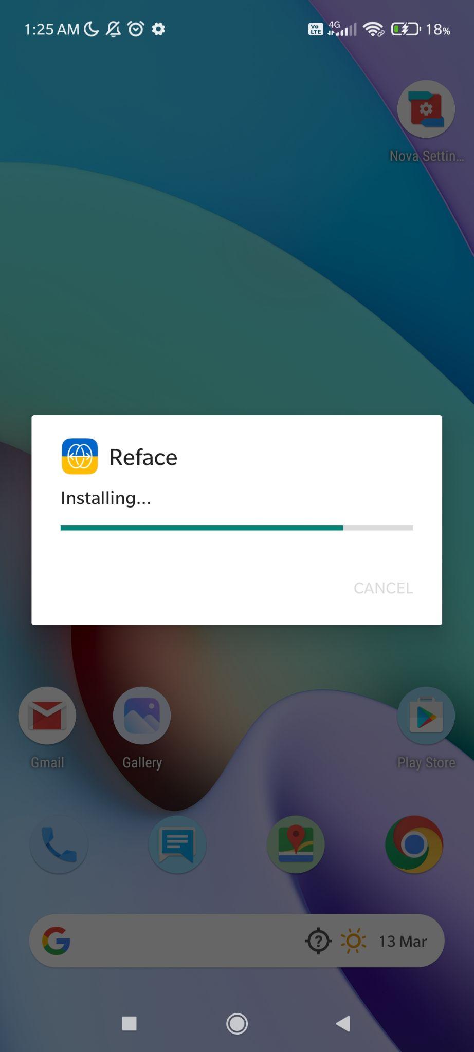 reface mod apk installing