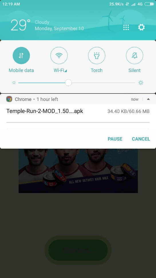 Temple Run 2 Mod Apk downloading started