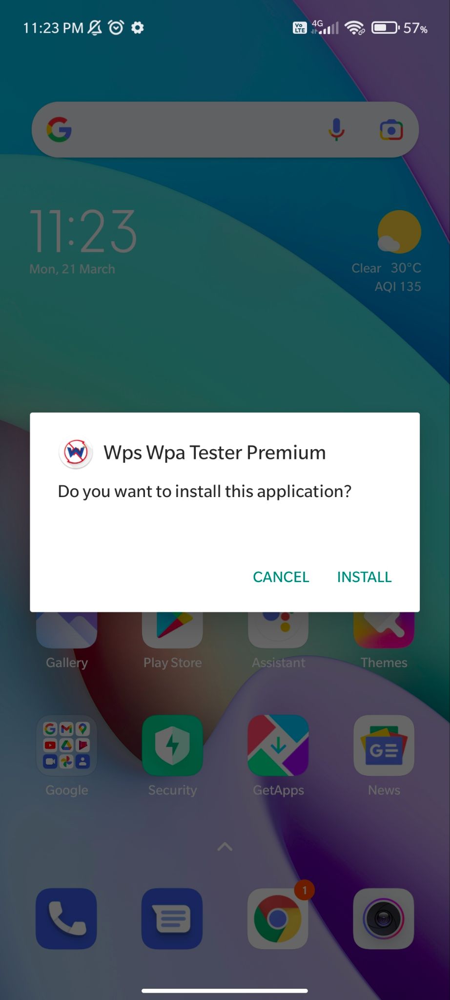 click on install