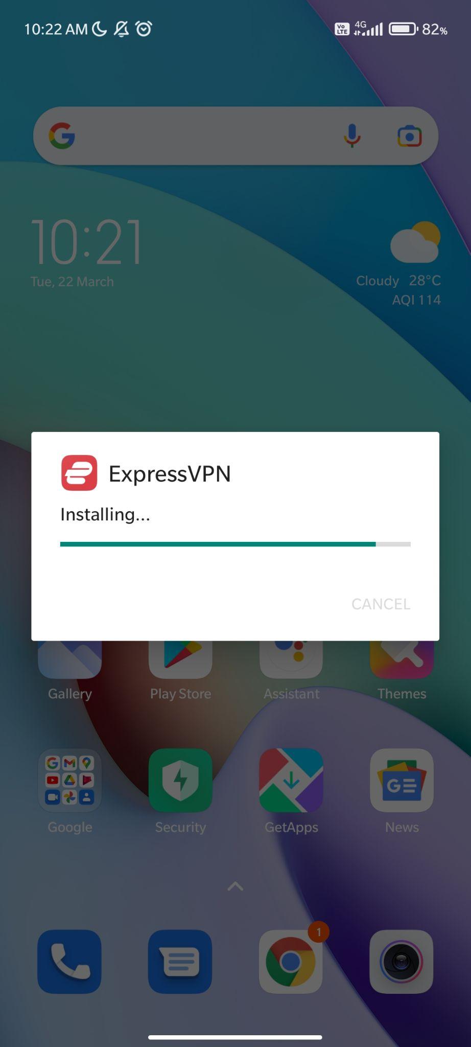 expressvpn mod apk installing
