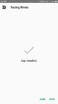 Racing Rivals APK installed