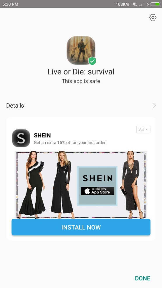 Live or Die: Survival Mod Apk installed
