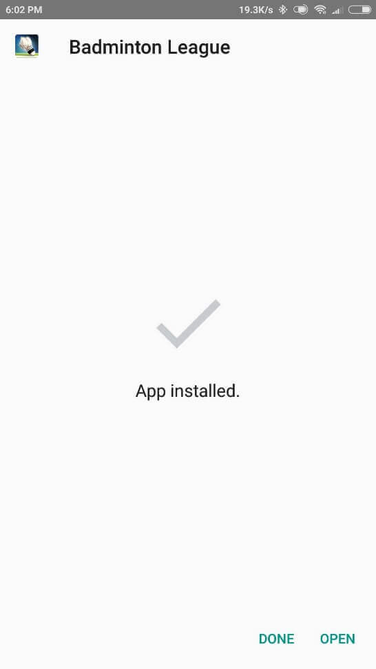 Badminton League Mod Apk installed