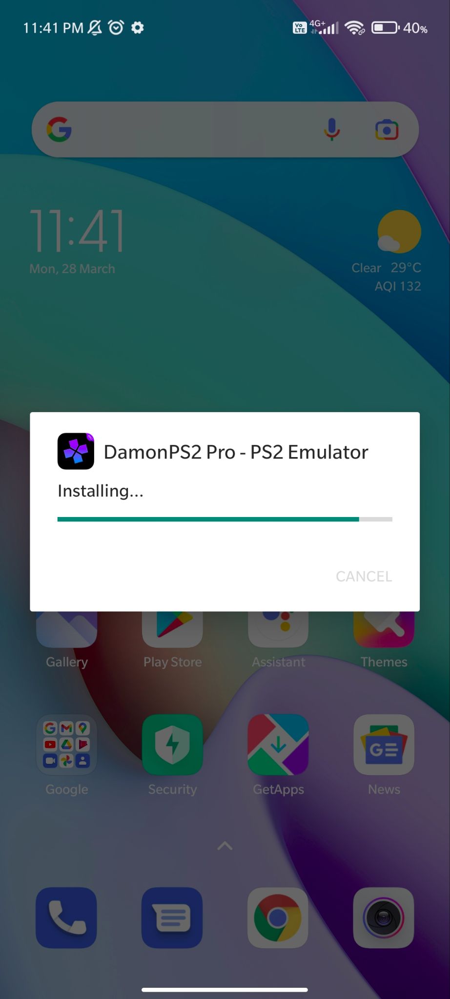 damonps2 pro mod apk installing
