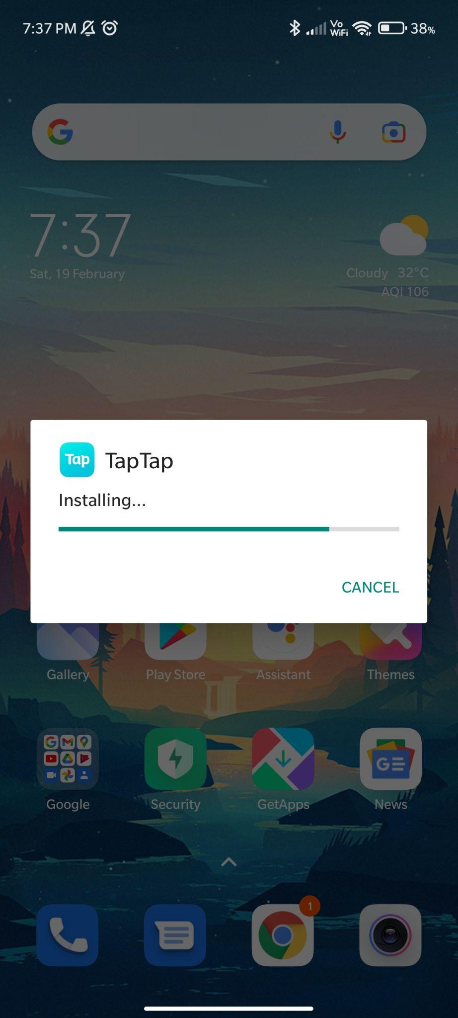taptap apk installing
