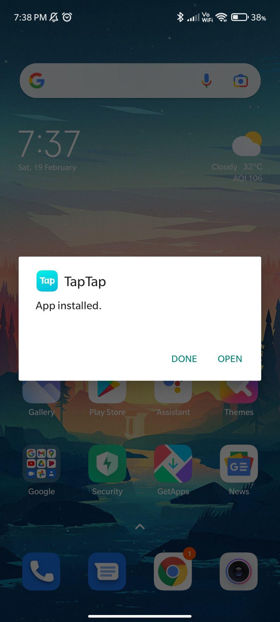 taptap apk installed