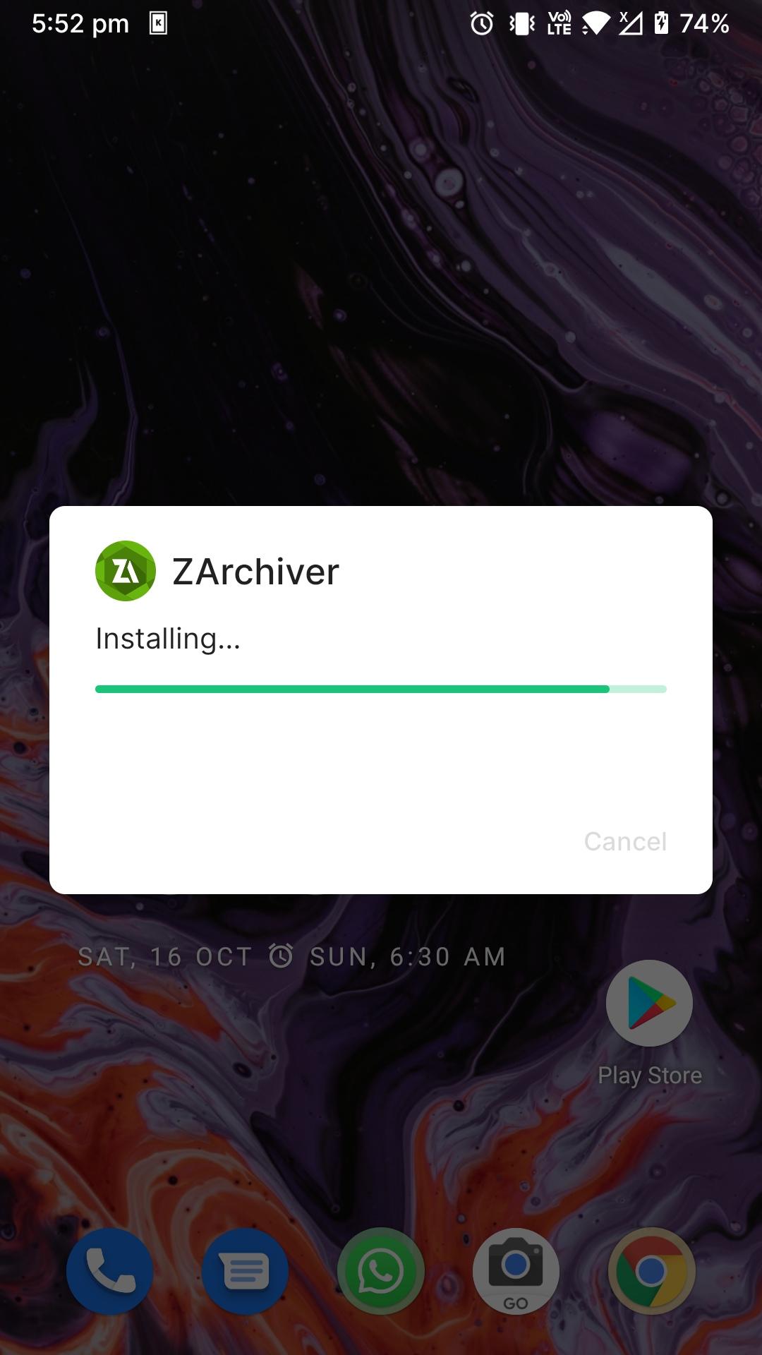 zarchiver apk installing