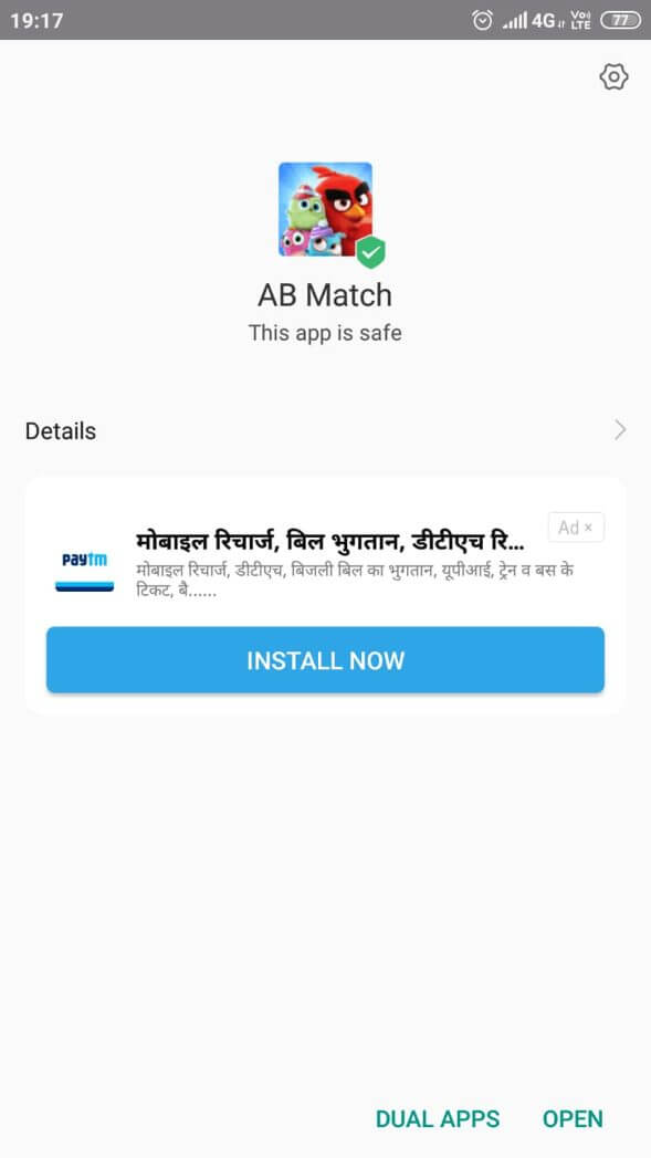 Angry Birds Match 3 Mod Apk installed