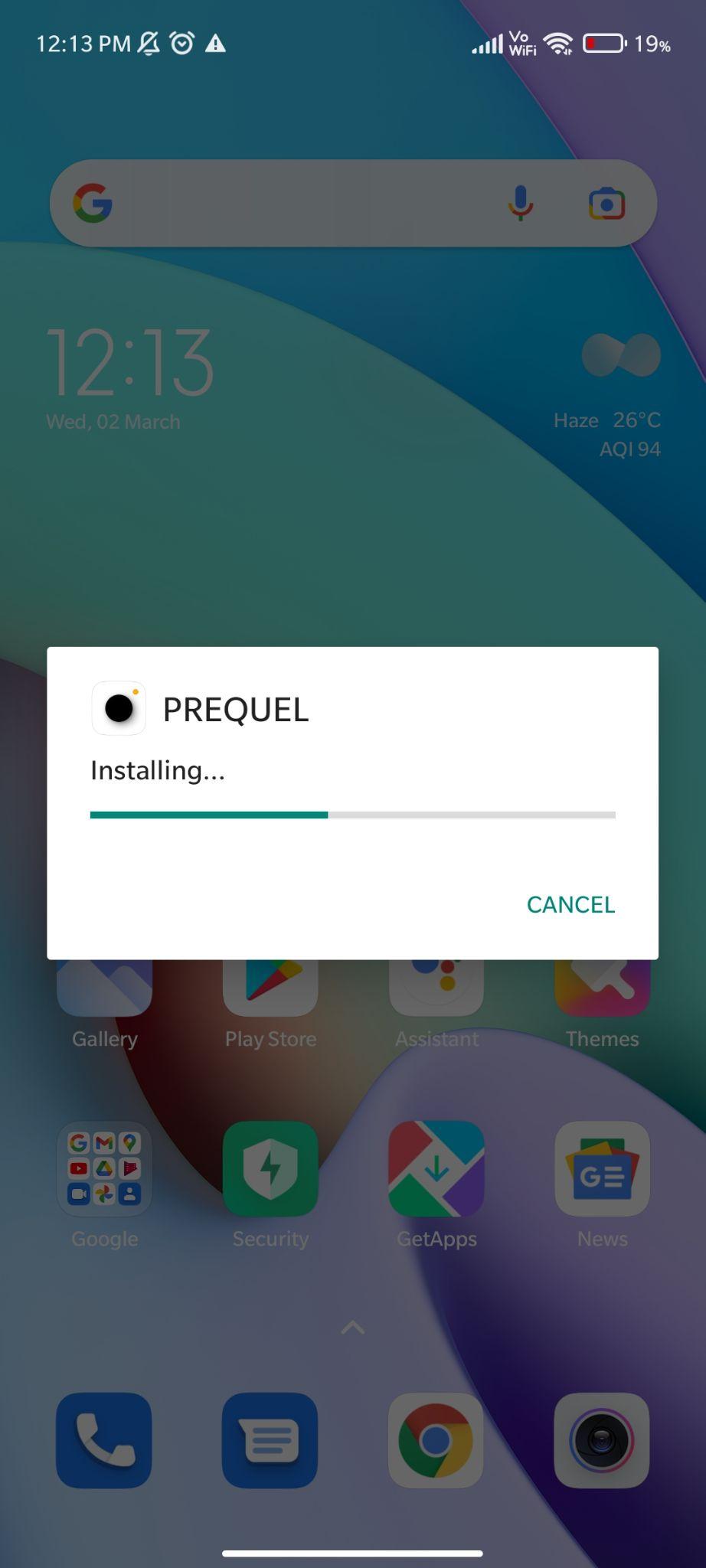 prequel mod apk installing