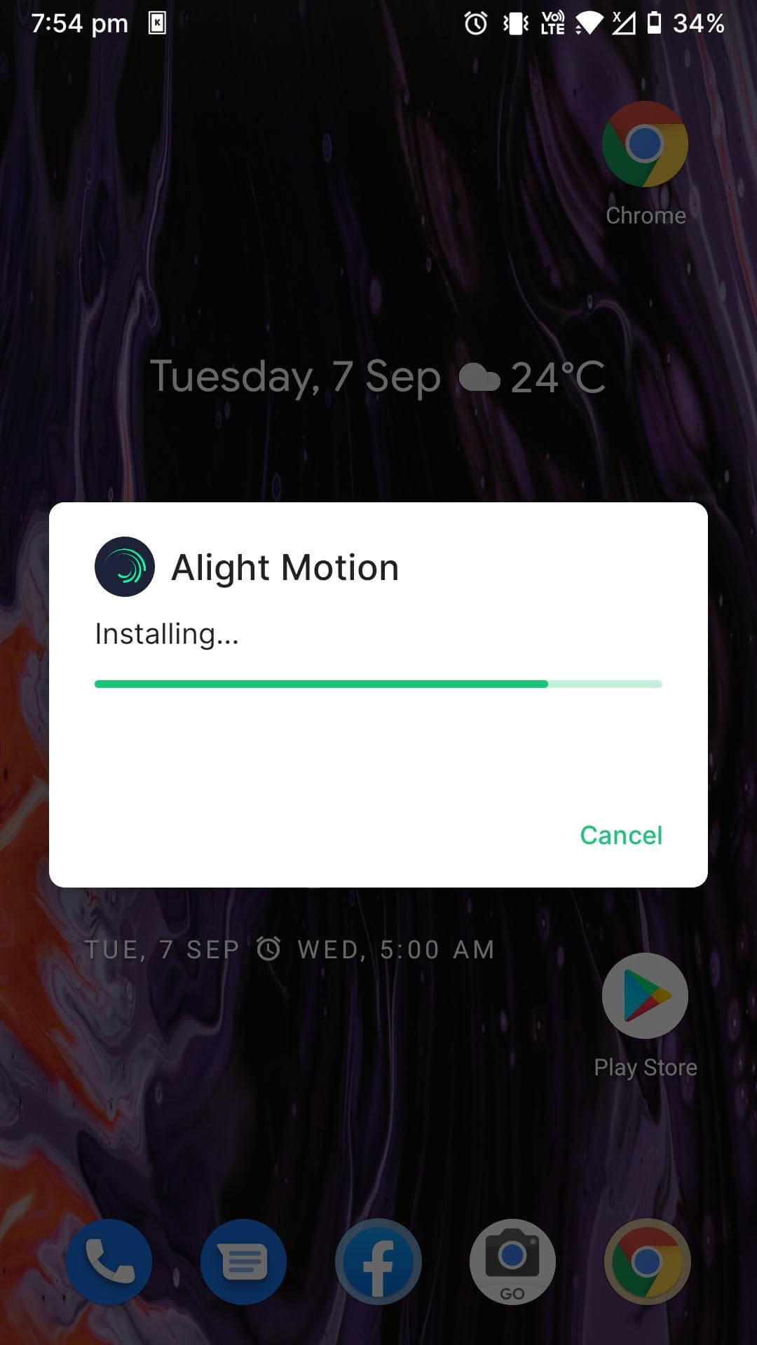 alight motion mod apk installing