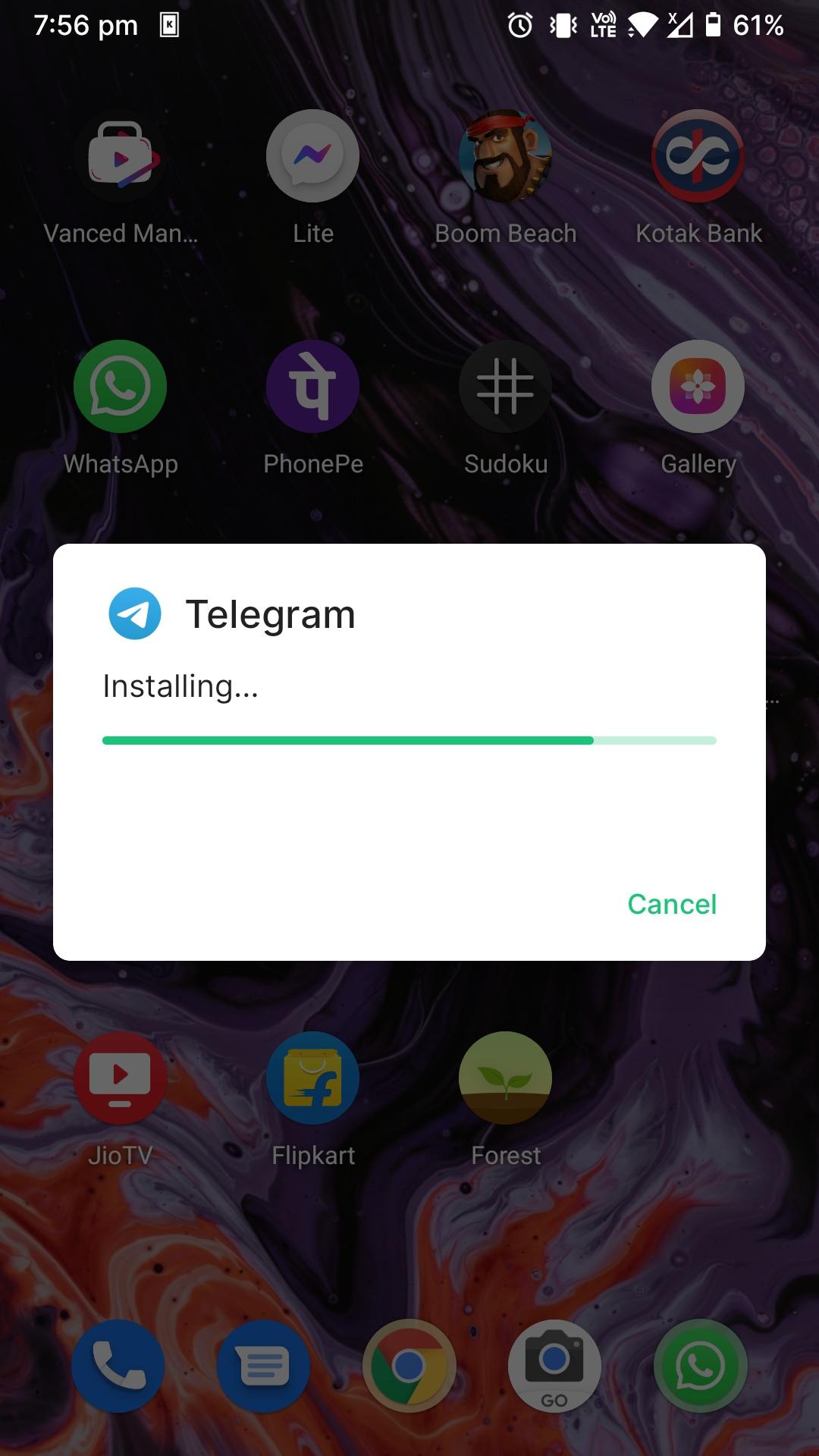 telegram apk installing