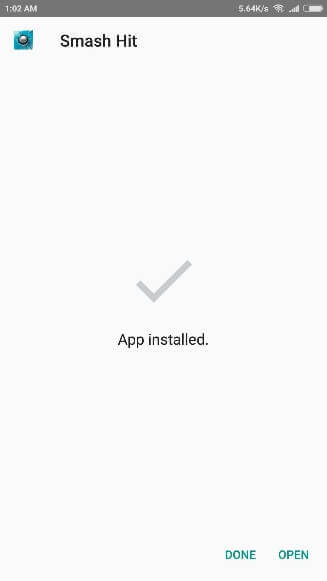 Smash Hit APK installed