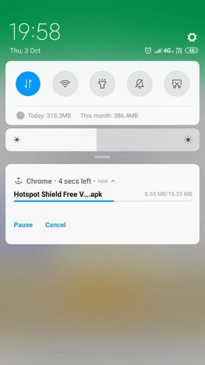 downloading started
