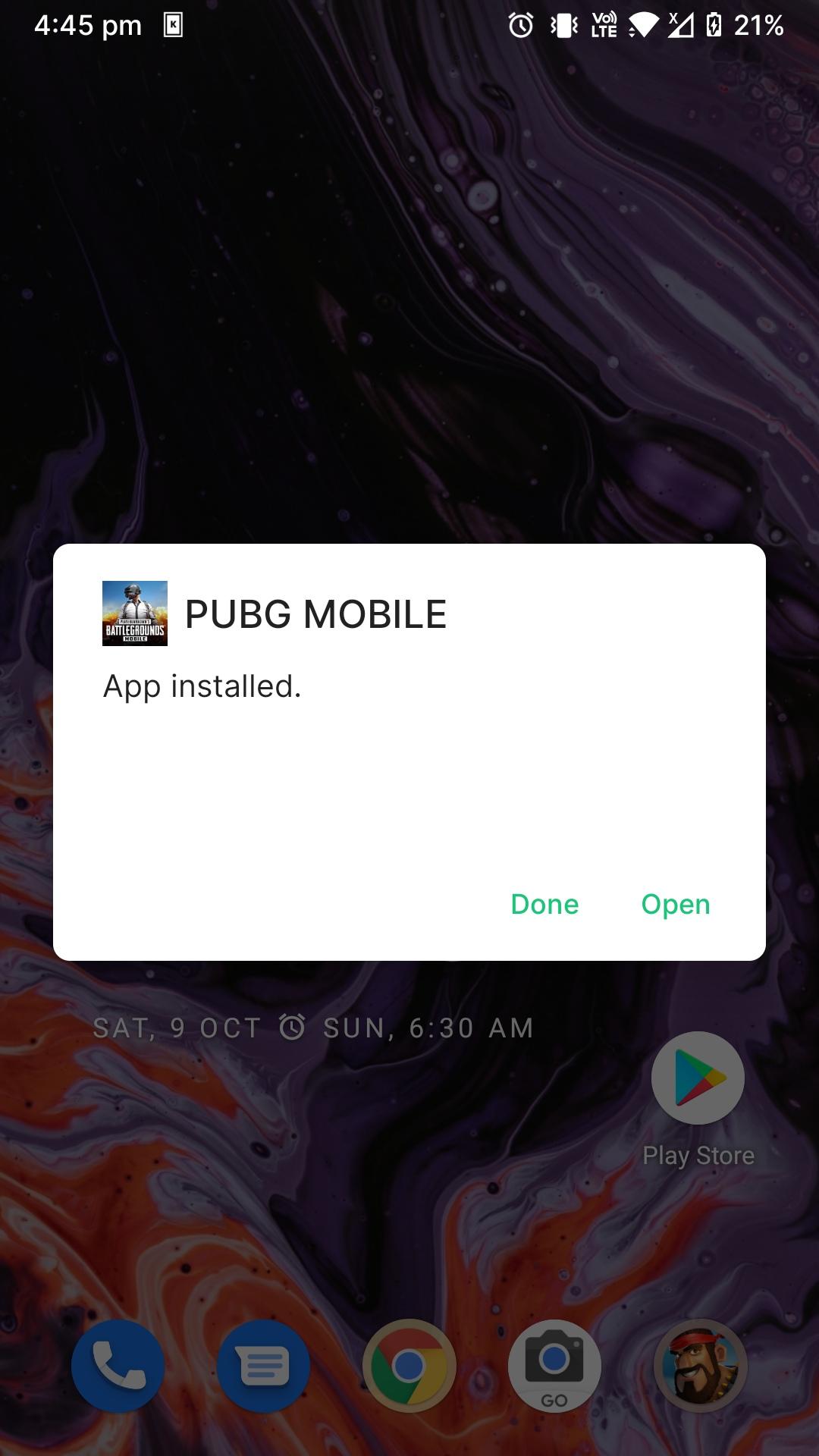 pubg mobile kr apk installed