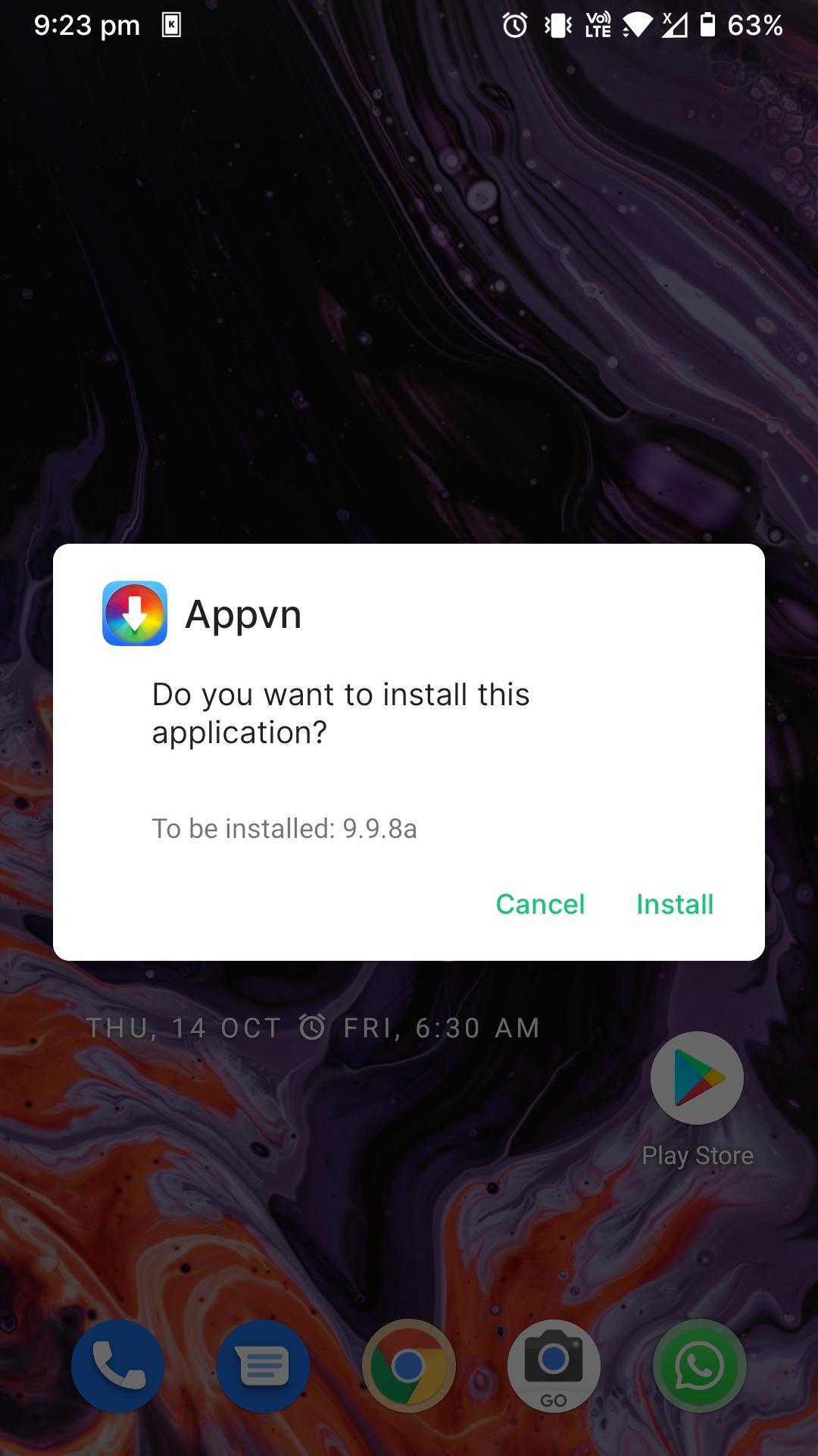 click on install