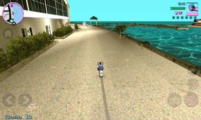 driving bike on beach in vice city