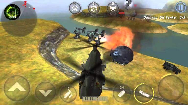 BATTAGLIA DI GUNSHIP: Schermata 3D dell'elicottero