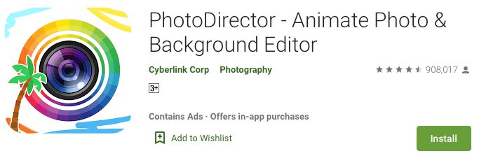 PhotoDirector Play Store