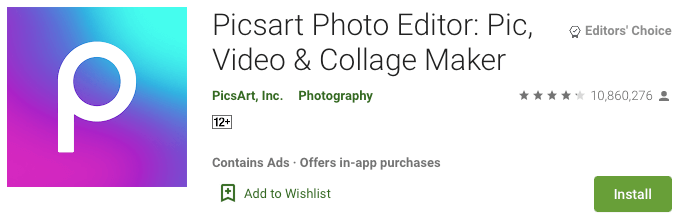 PicsArt Play Store