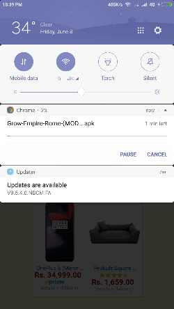 downloading of grow empire mod started