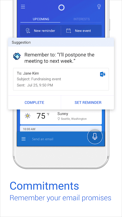Cortana screenshot
