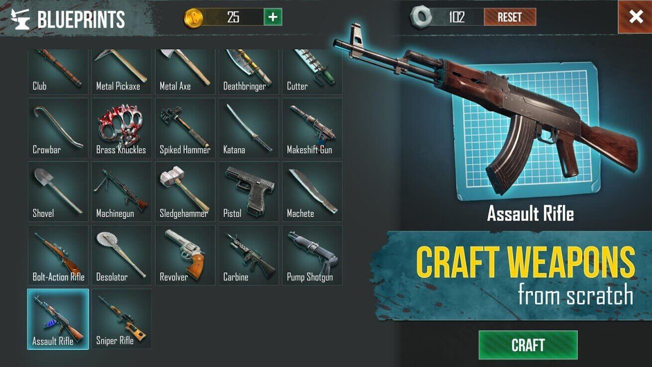 craft weapons from scratch