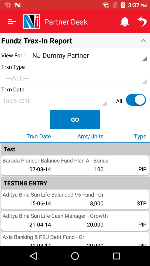 NJ Partner Desk screenshot