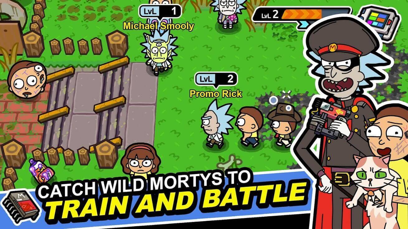 catch wild mortys to train and battle