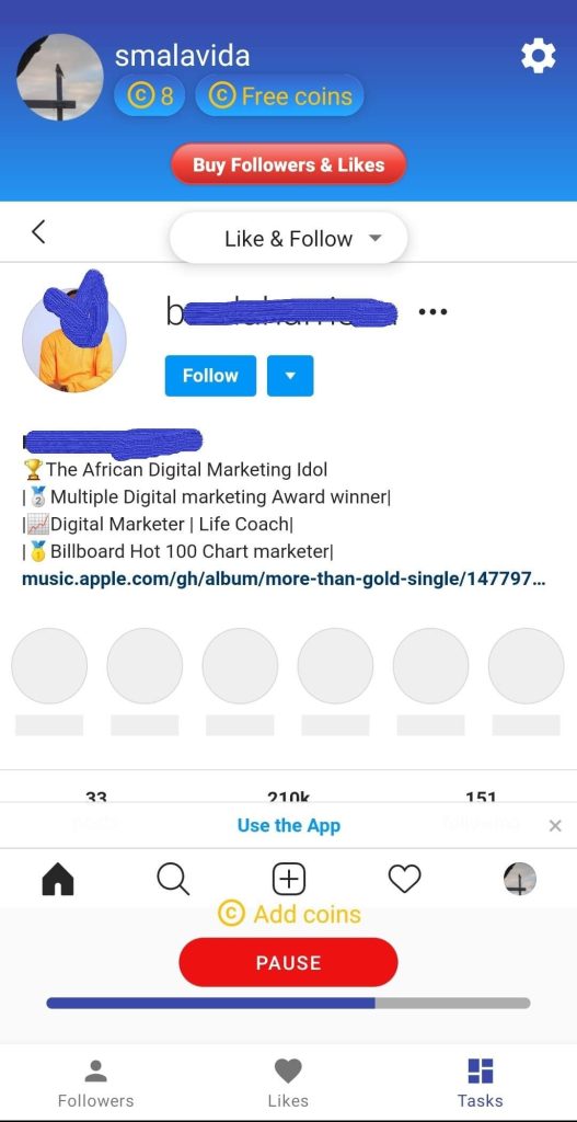 Top Follow screenshot