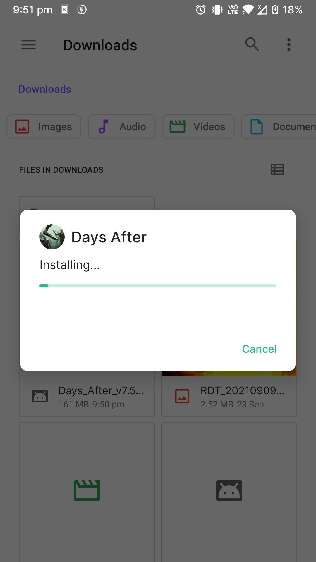 days after mod apk installing