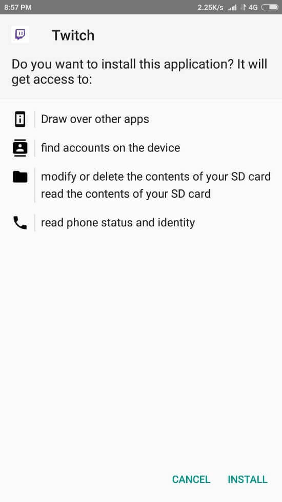 click on install