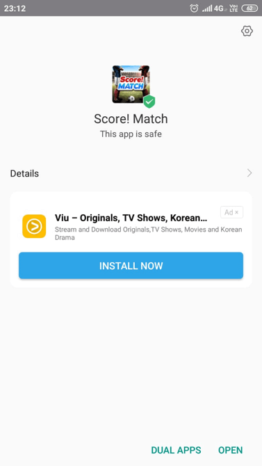 Score Match Apk installed