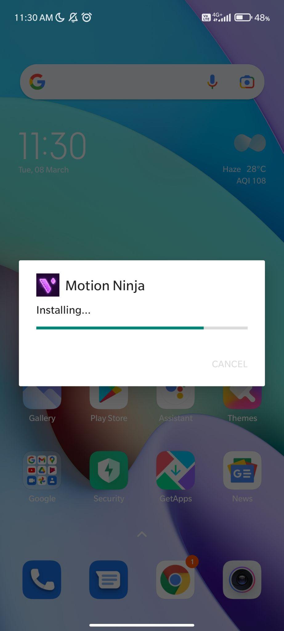 motion ninja apk installing