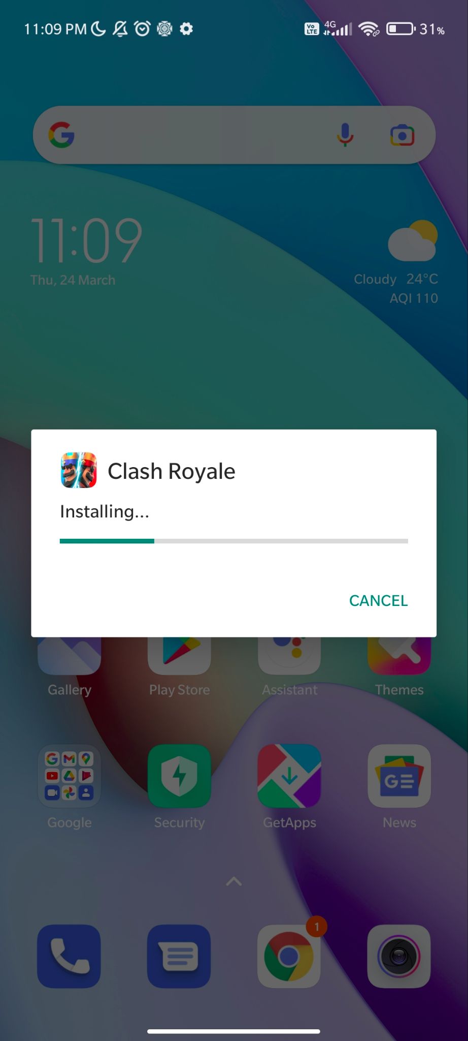 clash royale mod apk installing