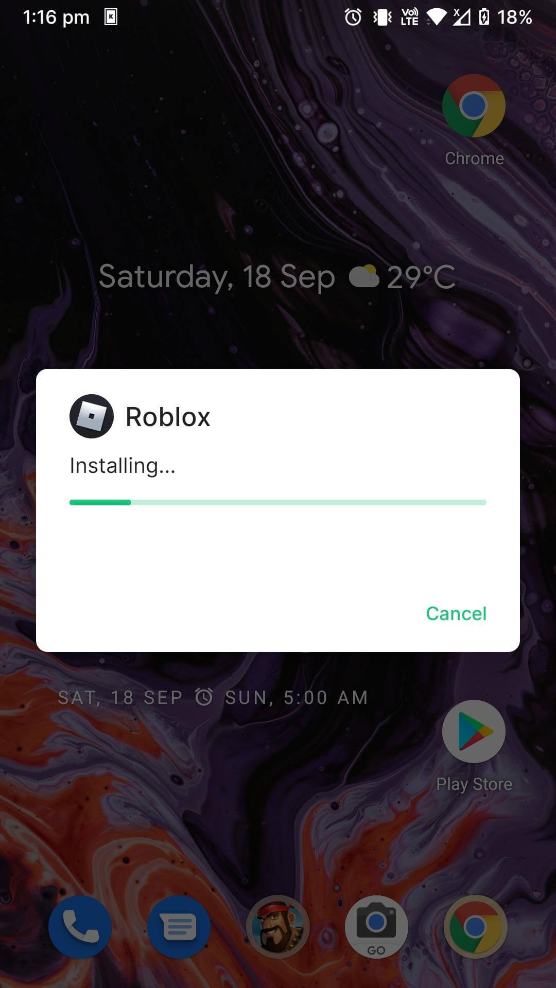 apk is installing