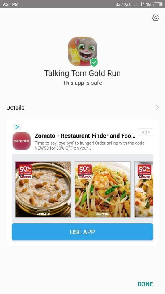 Talking Tom Gold Run Mod Apk installed