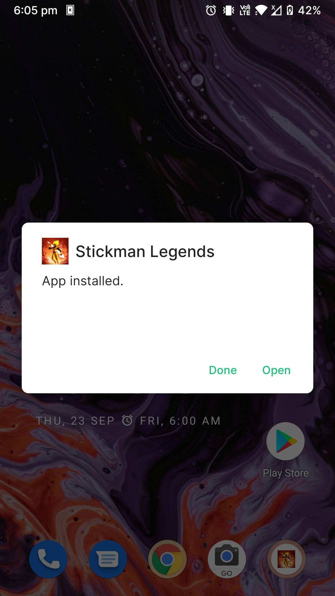 stickman legends mod apk installed