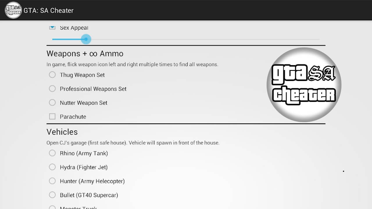 JCheater San Andreas Edition screenshot