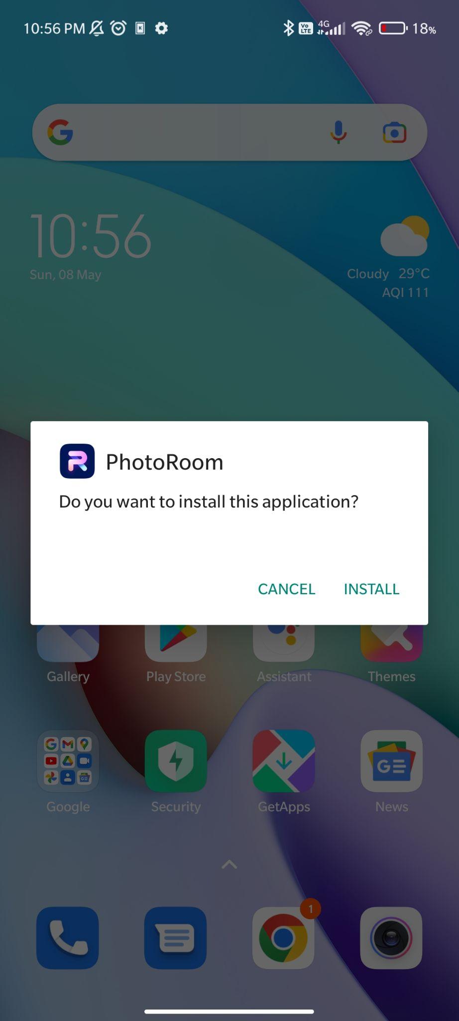 click on install