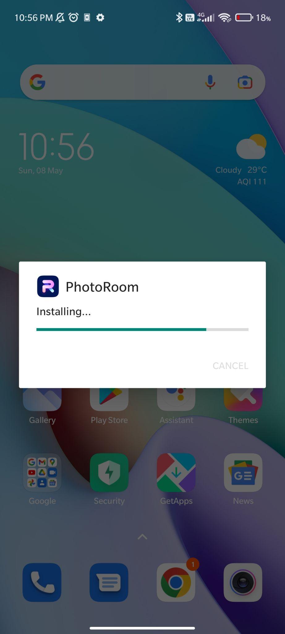 photoroom mod apk installing