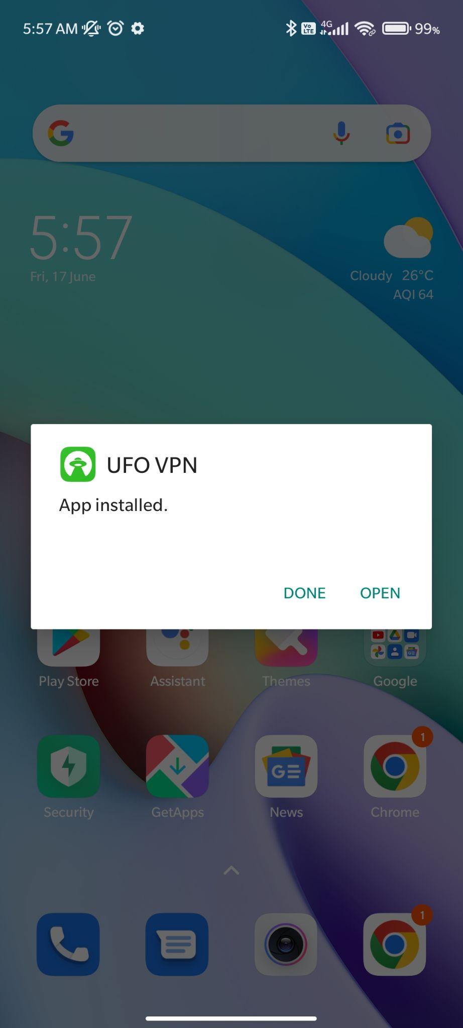ufo vpn mod apk installed