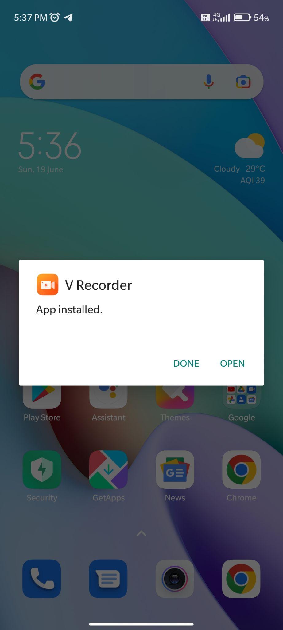 v recorder mod apk installed